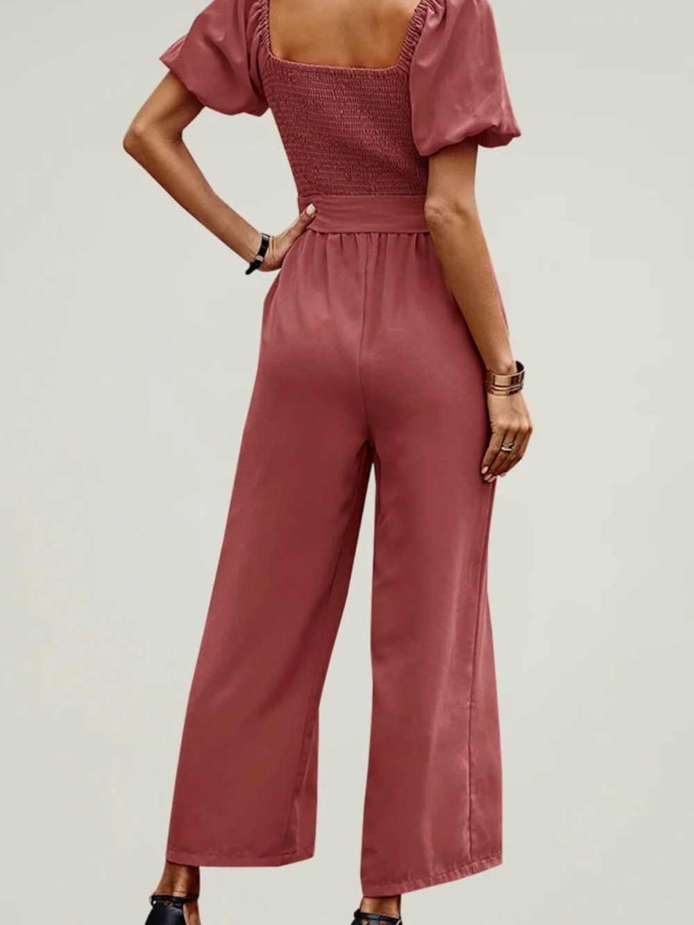 Dark Pink Short Sleeve Jumpsuit Sz XL - Picture 2 of 6